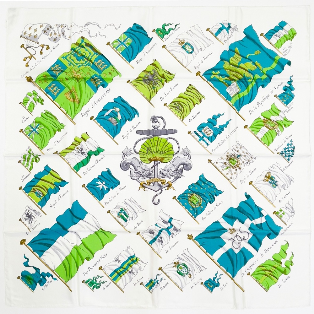 NWT Hermes Scarf "Pavois" in White